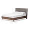 Baxton Studio Alinia Grey Upholstered Walnut Wood Full Size Platform Bed 123-6826 - alternate 1